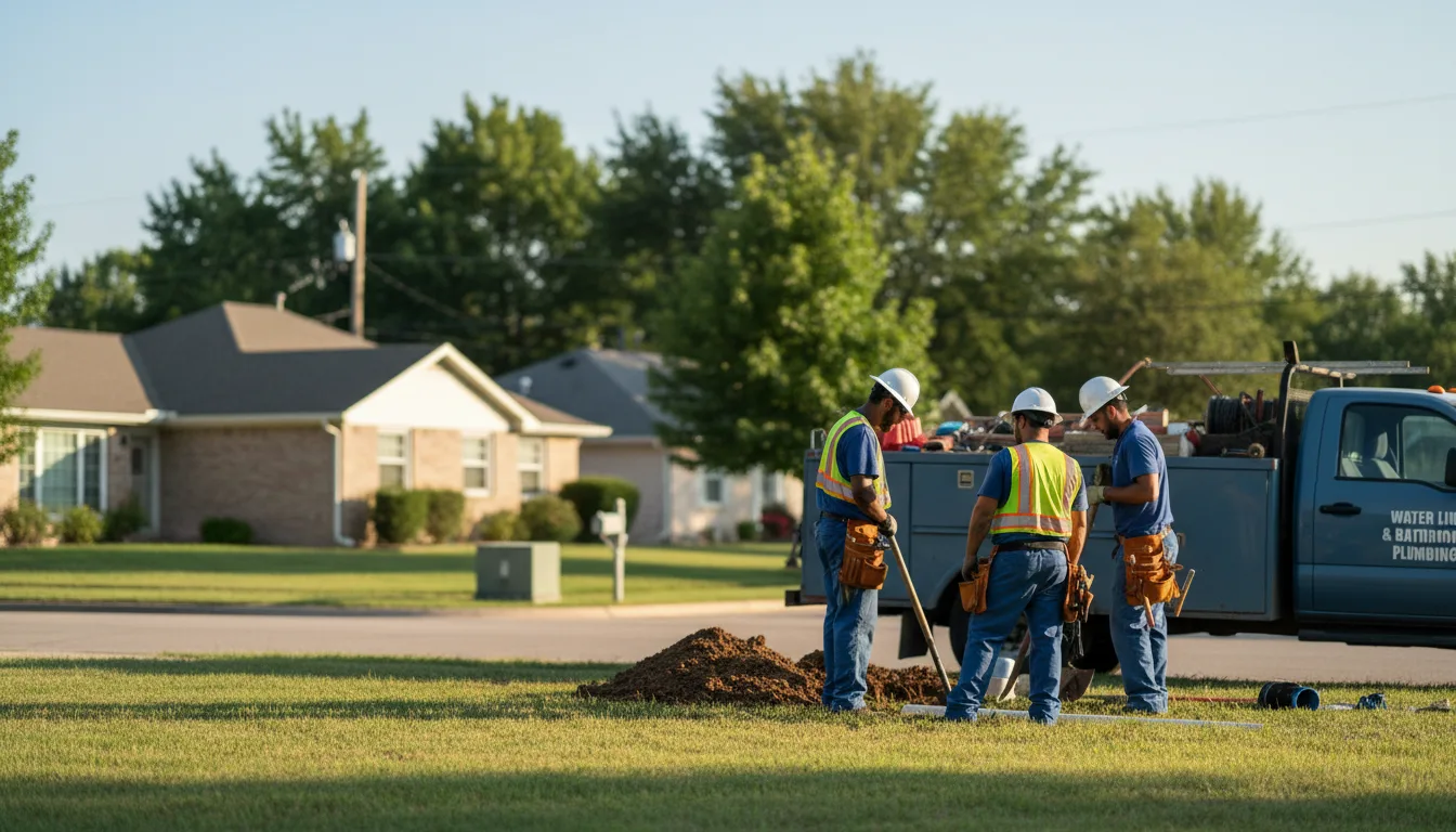 Residential water line and bathroom plumbing service in Caddo, OK